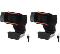Praktica HD USB Webcam with Microphone - Noise Reduction, Adjustable Monitor Mount, VoIP Video, Plug & Play Camera for PC Desktop & Laptop, Compatible with Windows Mac Linux Zoom Skype (Pack of 2)
