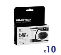 Praktica Single Use Disposable Black & White Film Camera with Flash - Black (Pack of 10)