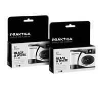 Praktica Single Use Disposable Black & White Film Camera with Flash - Black (Pack of 2)