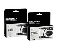 Praktica Single Use Disposable Camera 27 Shots Black & White Film Pack of 2 for weddings, gatherings, travel & more