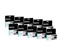 Praktica Single Use Disposable Camera Green 27 Shots Colour Film - Pack of 10 for weddings, gatherings, travel & more