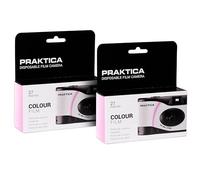 Praktica Single Use Disposable Camera Pink 27 Shots Colour Film - Pack of 2 for weddings, gatherings, travel & more