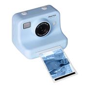 Praktica Snap & Stick Instant Print Kids Camera - Blue, Dual Lens with 4x Sticker Rolls (120 BPA-Free Stickers), Sticker Book & 8GB Micro SD Card for Parties, Playdates & Creative Fun