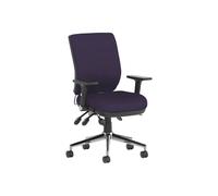 Praktikos Medium Back Fabric Operator Office Chair With Height Adjustable And Folding Arms (Tansy Purple), Fully Installed
