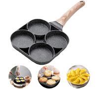 Praktiqo Non-Stick Frying Pan with 4 Hole Pancake Pan Fried Egg Burger Pan