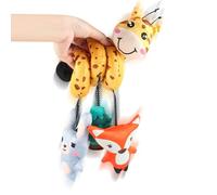Pram Activity Toy Plush, High Contrast Soft Baby Bed Mobile Toy with Rattle - Lightweight Car Interior Toy, Interactive Learning Toy for Sensory Promotion