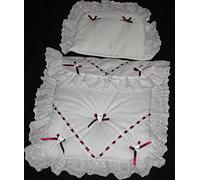 Pram Bedding Set to suit Silver Cross Coach Built Dolls Oberon Chatsworth (Burgandy Flower)