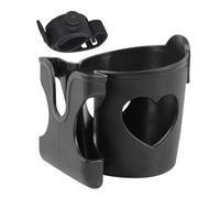 Pram Cup Holder, Adjustable Bottle Organizer For Stroller, Universal Drink Coffee Cup Rack With Phone Holder Organizer For Wheelchair, Pushchair, Black, Gift For Mother's Day