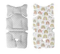 Pram Cushion Breathable Baby Strollers Seat Cushion with Cute Pattern Double Side Use Pushchair Liner Seat Pad Outdoor Walks