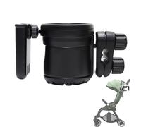 Pram Drink Holder - 8.66 Inch ABS Silicone, Versatile | 360° Rotating Clamp with Phone Slot - Non-Slip Pram Wheelchair Scooter Bicycle Bottle Holder for Daily Use