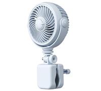 Pram Fan, Clip-on Stroller Fan, 720° Rotatable Baby - Rechargeable Pram with Secure Clamp for Bike, Crib, Dorm, Blue