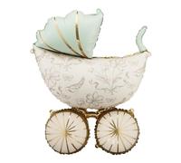 Vintage Baby Carriage Balloon PartyDeco 23x29 Inch, Large Foil Newborn Balloons for Baby Shower Decorations, Gender Reveal Party, Pastel Green and Gold Newborn Nursery Party Decor