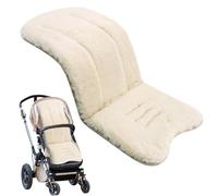Pram Liner, 30x15inch Plush Warm Stroller Seat Liners, Universal Thicken Pushchair Liner, Winter Warm Baby Stroller Cushion, Soft Baby Seat Pad Liner for Stroller (Beige)