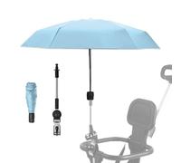 Pram Parasol,Clip on Parasol,Adjustable Steering Angle, Clip-On All-Round Protection, Pram Umbrella,Convenient and Lightweight, for Sun Protection Lightweight, Easy to Install, Stroller Umbrella（blue）