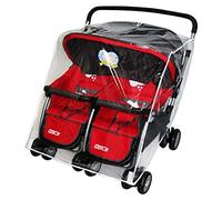 Pram Rain Cover Double Stroller Rain Cover Stroller Cover Side by Side Baby Stroller Cover Mosquito Net for Pram Pushchair Accessories