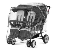 Pram Rain Cover for Gaggle Quad and Gaggle Compass Stroller - 4 Seats Pushchair rain Cover - Stroller rain Cover with Peek a Boo Window - Opening for air Circulation - 144.8x106.7x122 cm