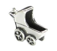 Pram sterling silver charm .925 x 1 Baby Babies Pushchair Stroller
