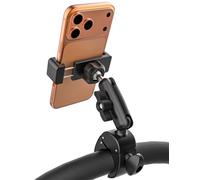 Pram Stroller Phone Holder - 360° Metal Arm & Super Stable, Spin Bike/ Cross Trainer/ Elliptical/ Treadmill Mount Handlebar Clip for iPhone 17 Pro Max 16 15, Galaxy S26 S25, Pixel, 4-7" All Phones