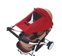 Pram Sun Shade, Universal Buggy Sun Shade Cover, Sunshade Canopy for Pushchair Portable Installation, Baby Stroller Shade Uv Protection with Skylight Design (Wine-red)