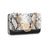 Pramadda Pure Luxury LUXE Collection Soft Touch Leather Sling Bag For Women Stylish | Trendy Side Crossbody Chain Purse For Girls | Mobile Bags For Ladies Travel., Snake Pattern - Black, M, Luxe Sling