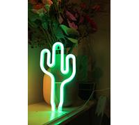 PRĀNA LIFÉ LED Decorative Green Neon Cactus Light | Ideal for Living Room or Bedroom Wall | Art Decor for Baby Room Child Party Gifts for Kids