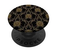 Prana Lotus Mandala Repeating Motif Sacred Geometry Line Art PopSockets Adhesive PopGrip