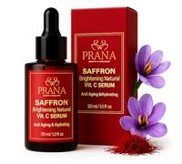 Prana Saffron Brightening Vitamin C Serum 30ml/1 fl oz | 100% Natural Skincare| Ayurvedic ingredients|Pure Saffron and Lotus | For deep hydration, Even Skin Tone, Acne & Dark Spots | Anti-aging
