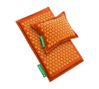 Pranamat Acupressure Large Mat and Pillow Set, Premium Acupressure Therapy for Pain Relief and Relaxation, Handcrafted in Europe with Sustainable and Natural Materials (Amber)