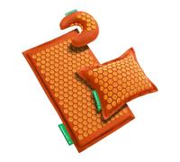 Pranamat Acupressure Large & Small Mat with Moon Pillow Set, Premium Acupressure Therapy for Pain Relief and Relaxation, Handcrafted in Europe with Sustainable and Natural Materials (Amber)