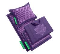 Pranamat Acupressure Large & Small Mat with Pillow and Bag Set, Premium Acupressure Therapy for Pain Relief and Relaxation, Handcrafted in Europe with Sustainable and Natural Materials (Lavander)