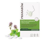 PRANAROM - AROMAFORCE Throat Tablets, 21 Count. Contains 100% Natural Essential Oils: Lemon, Peppermint, Ravintsara, Thyme, Compact Oregano, Cinnamon, Laurel, Clove.