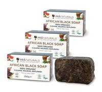 PraNaturals 100% Organic Raw African Black Soap 3x 200g, Detoxifying