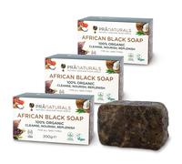 PraNaturals 100% Organic Raw African Black Soap 3x 200g Ethically Sourced and