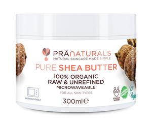 PraNaturals Shea Butter Organic Raw Unrefined Skin Body Face Moisturiser | 300ml
