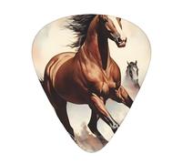 Prancing Brown Horse Guitar picks in thin, medium, and thick sizes, 12-piece set, suitable for electric guitar and various instruments