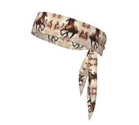 Prancing Brown Horse Printed headband, adiustable headband, perfect for running, fitnessand other sports.