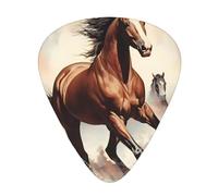 Prancing Brown Horse Printed pick set - 12 pieces, thin, medium and thick guitar picks, suitable for guitar, bass, electric guitar and ukulele