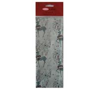 Prancing Deer Silver Christmas Printed Patterned Tissue Wrapping Paper Glick Luxury 4 Sheets 50 x 70 cm