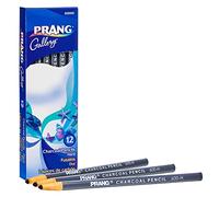 Prang Charcoal Pencils, Hard, Paper Wrapped, Black, 12 Count (60000)