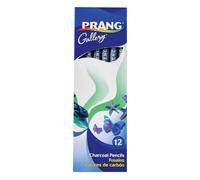 Prang Charcoal Pencils, Medium, Paper Wrapped, Black, 12 Count (60100)