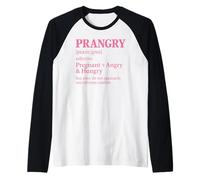 Prangry Pregnancy Funny Pregnant Mom to Be Future Mother Eat Raglan Baseball Tee
