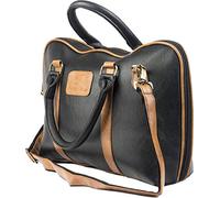 pranjals house Black Leather Laptop Messenger Bag for Men