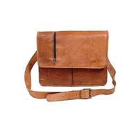 Pranjals House Genuine Leather 15 Inch Laptop Vintage Messenger Bag Handmade Office Bag Unisex, Brown 18, One Size