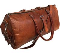 pranjals house Leather Travel Duffle Bag Gym Overnight Weekend Luggage for Boys, Men & Women, Brown, 22 Inch, Luggage