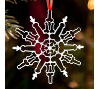 Prank Christmas Ornaments Metal Penis Snowflake 3.9in - Rude Christmas Baubles Funny Christmas Hanging Ornaments Offensive Christmas Tree Bauble Ornaments - Novelty Exchange Gifts for Adults (Silver)