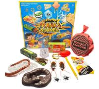 Prank Kits For Kids - Pranks Pack And Joke Toys Box Set, 14pcs April Fools Novelty Practical Jokes Gift, Kids Tricks Based Game For Boys & Girls, Included Whoopee Cushion, Fake Poo, Fake Roaches