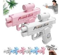 Prank Prank Water Gun, Prank Reverse Water Guns, Compulsive Two-Way Inverted Water Gun, Ideal Novelty Gifts for Friends, Classmates and Family (White + Pink, 2 Pieces)