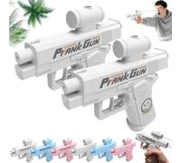 Prank Prank Water Gun, Prank Reverse Water Guns, Compulsive Two-Way Inverted Water Gun, Ideal Novelty Gifts for Friends, Classmates and Family (White2+Blue2)