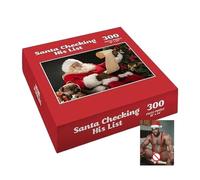 Prank Puzzles For Adults, Santa Checking His List Puzzle, 300 Pieces Hilarious Meme Barry Wood Jigsaw Puzzles, Secret Santa Holiday Gag Gift