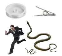 Prank Snake Toy, Snake Prank with String and Clip, Fake Snake Prank Kit, Realistic Snake Toy for Halloween Decorations, Stage Performances and Garden Props